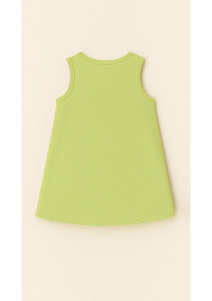 Kız Çocuk %100 Pamuklu Baskılı Havlu Elbise - Açık Yeşil (3-4 Yaş - 8-9 Yaş) modelleri