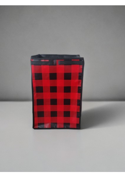 Işıltı Home Desıgn Telli Pazar Arabası Çantası Kırmızı Kareli modelleri