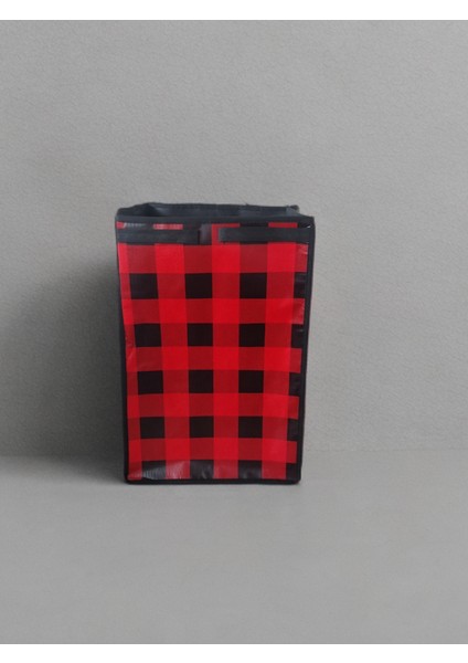 Işıltı Home Desıgn Telli Pazar Arabası Çantası Kırmızı Kareli fırsatları