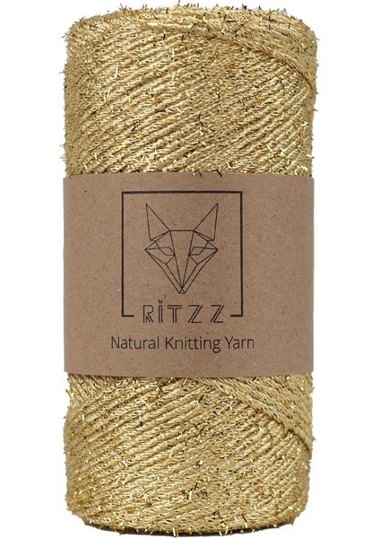 Konfeti Simli Polyester Makrome İp Gold