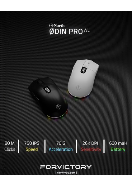 Odin Pro Wl 26.000 Dpı 750 IPS 70G Ultralight Rgb Kablosuz Beyaz Gaming Mouse