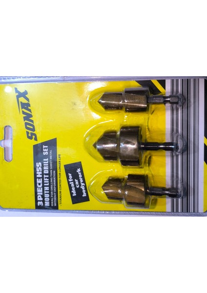 Sonax Pvc 3 Adet Kademeli Matkap Ucu, Altıgen Saplı Su Borusu Bağlantı Aleti 20/25/32MM, Ahşap Delme Merkezi Matkap Ucu