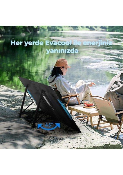 100W Type-C, USB Çıkışlı Katlanabilir Portatif Güneş Paneli
