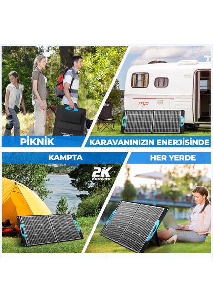 100W Type-C, USB Çıkışlı Katlanabilir Portatif Güneş Paneli