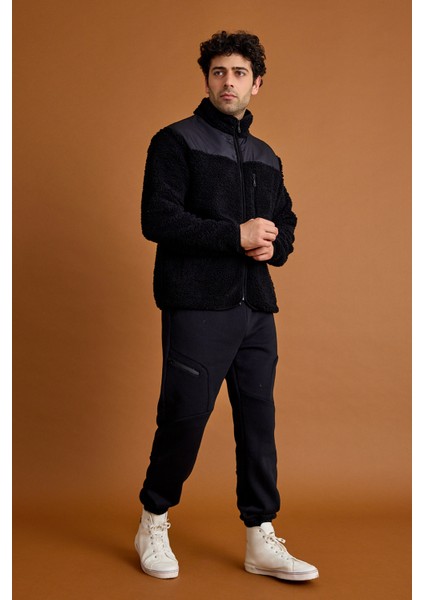 Orbit Erkek Casual Peluş Mont Siyah