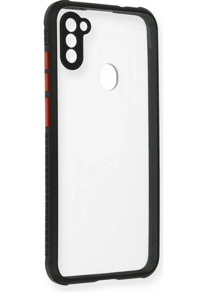 Samsung Galaxy A11 Kılıf Miami Şeffaf Silikon - Siyah Ynsmr