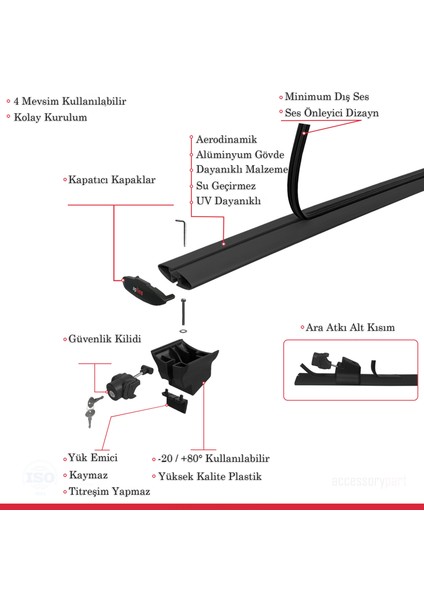 Ara Atkı Tavan Barı Hook Model 118CM Gri (2 Adet)