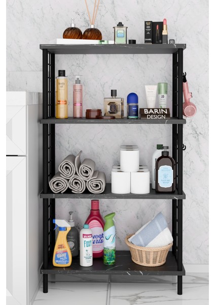 Çevir Kur Kolay Kurulum 4 Katlı Banyo Rafı | Metal Telli Çok Amaçlı Organizer Dolap Stand Raf