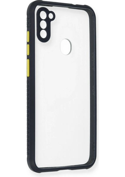 Samsung Galaxy A11 Kılıf Miami Şeffaf Silikon - Lacivert Ynsmr