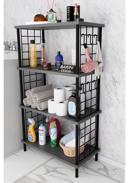 Çevir Kur Kolay Kurulum 4 Katlı Banyo Rafı | Metal Telli Çok Amaçlı Organizer Dolap Stand Raf modelleri