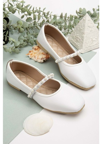 Kadın Cilt Incili Babet Ev ve Dış Mekan Ayakkabısı - Siyah - 36