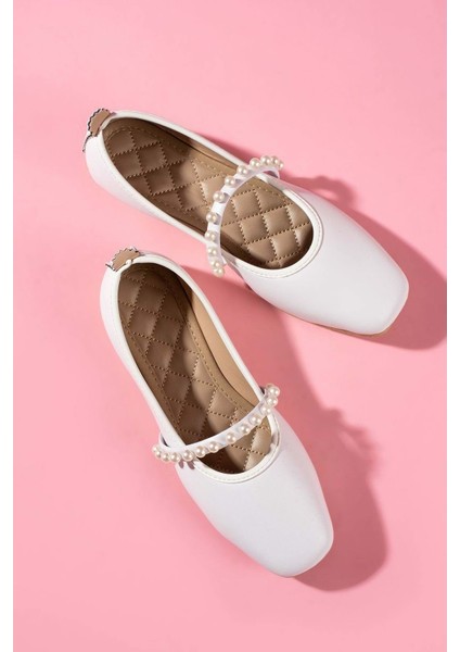 Kadın Cilt Incili Babet Ev ve Dış Mekan Ayakkabısı - Siyah - 36 fiyatları