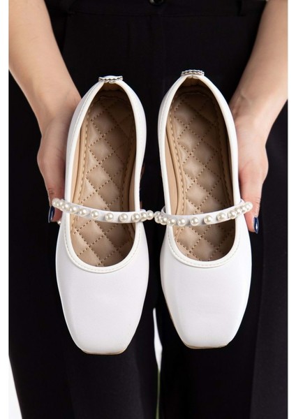 Kadın Cilt Incili Babet Ev ve Dış Mekan Ayakkabısı - Siyah - 36 fırsatları