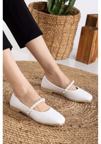 Kadın Cilt Incili Babet Ev ve Dış Mekan Ayakkabısı - Siyah - 36 indirimleri