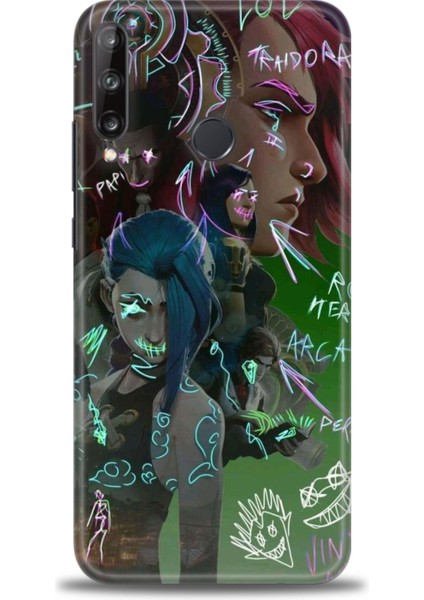 Huawei P40 Lite E Kılıf Hd Baskılı Kılıf + Seramik Tam Kaplayan Ekran Koruyucu 272