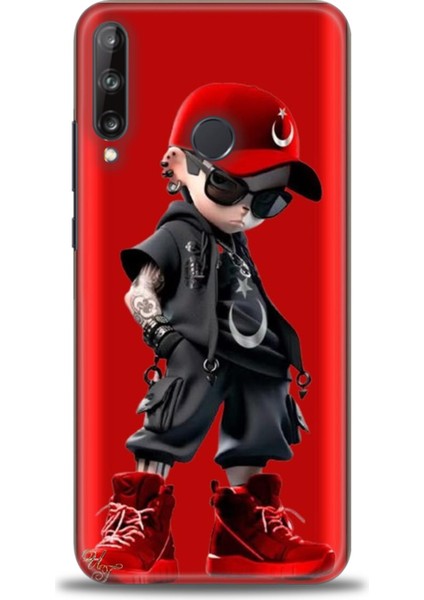 Huawei P40 Lite E Kılıf Hd Baskılı Kılıf + Seramik Tam Kaplayan Ekran Koruyucu 250