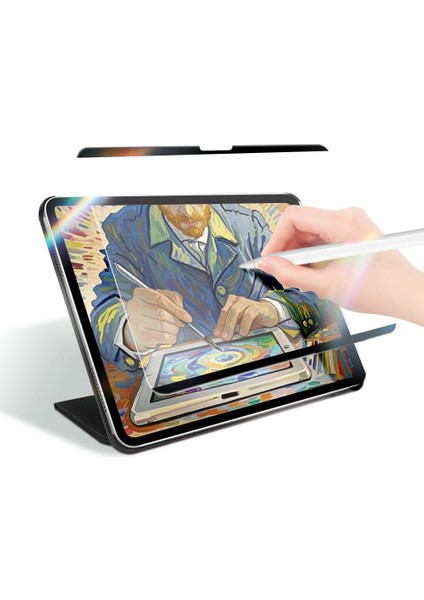 Apple iPad Air 5 10.9 Inc (2022) Mıknatıslı Kağıt Hissiyatlı Yansıma Önleyici Mat Paperlike Magnetic Ekran Koruyucu A2588 A2589