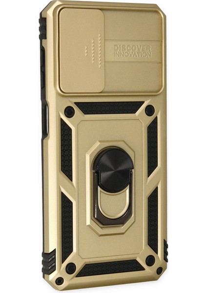 Samsung Galaxy A13 4g Kılıf Pars Lens Yüzüklü Silikon - Gold Ynsmr