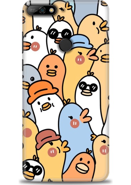 Huawei Y7 2018 Kılıf Hd Baskılı Kılıf + Seramik Tam Kaplayan Ekran Koruyucu 497