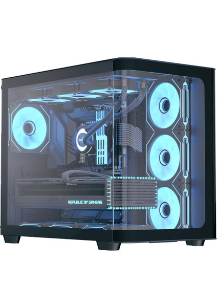 P500C 4X12CM Mirror A-Rgb Fanlı, Panoramik Tempered Panel, Atx Bilgisayar Kasası (AE-P500C-BK)