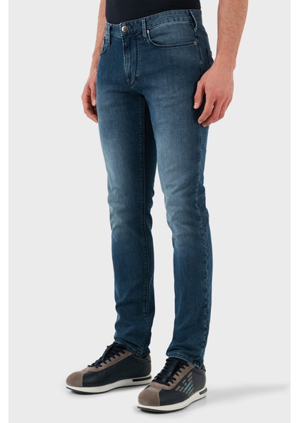 Streç Pamuklu Slim Fit Normal Bel Düz Paça Jeans Erkek Kot Pantolon EM000121 AF14121 MB002 fiyatları