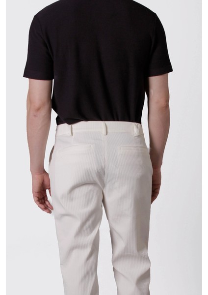 Isaora Fitilli Relaxed Fit Normal Bel Düz Paça Pantolon Erkek Pantolon M24P5902 Bej