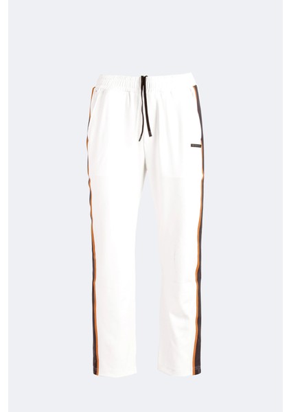 Isaora Şerit Detaylı Streç Relaxed Fit Normal Bel Düz Paça Jogger Pantolon Erkek Pantolon M24S5404 Sbtlwht