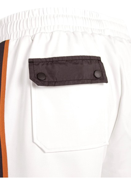 Isaora Şerit Detaylı Streç Relaxed Fit Normal Bel Düz Paça Jogger Pantolon Erkek Pantolon M24S5404 Sbtlwht
