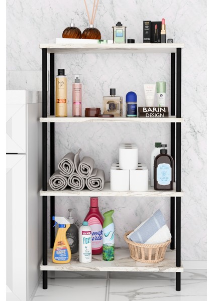 Çevir Kur Kolay Kurulum 4 Katlı Banyo Rafı | Metal Gövdeli Çok Amaçlı Organizer Stand Banyo Dolabı fiyatları