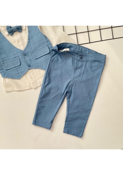 Necix's Bebe Ayarlanabilir Bel Lastikli Yelekli Erkek Bebek 2'li Takım fırsatları