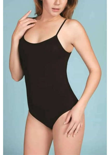 Kadın Ip Askı Çıt Çıtlı Bambu Siyah Badi 702