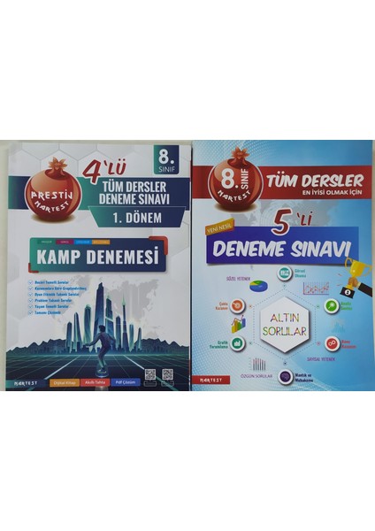 Yayınevi 8. Sınıf Nar Tüm Dersler 5'li Deneme Sınavı+Tüm Dersler 1 .dönem 4'li Deneme Sınavı