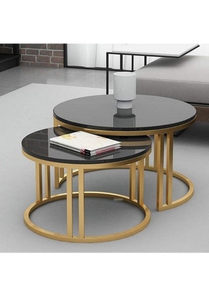 Gun Metal Gold Orta Sehpa