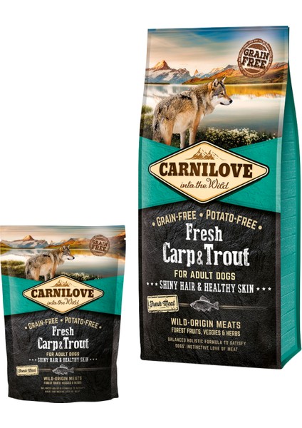 Balıklı Tahılsız Yetişkin Köpek Kuru Maması (Parlak Tüyler & Sağlıklı Cilt ) 12 kg