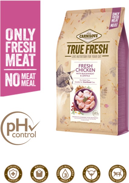 Kedi True Fresh Tavuklu Tahılsız Kuru Mama 1,8 kg