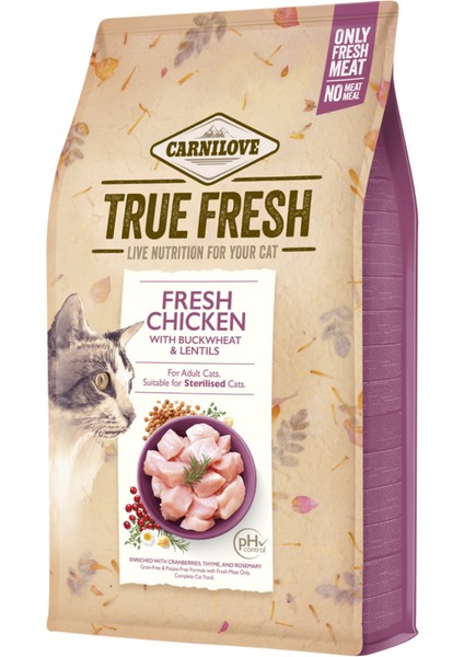 Kedi True Fresh Tavuklu Tahılsız Kuru Mama 1,8 kg