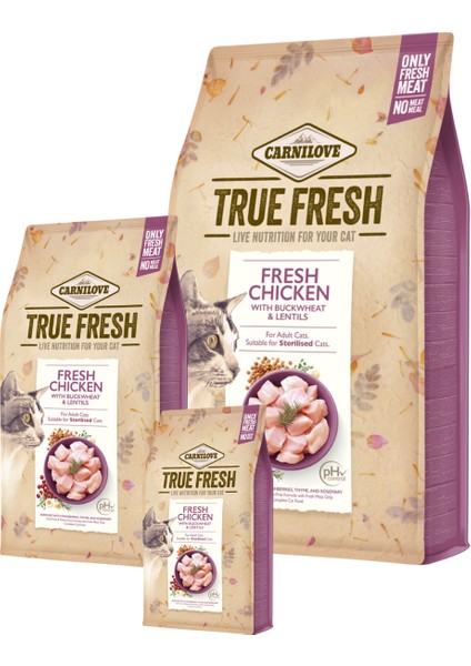 Kedi True Fresh Tavuklu Tahılsız Kuru Mama 1,8 kg