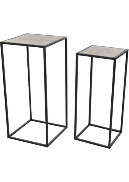 Ikili Set Metal Çiçeklik Sehpası ve Saksılık fiyatları