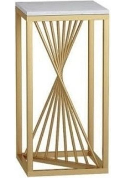 Beli Metal Gold Üçlü Set Çiçeklik ve Saksılık