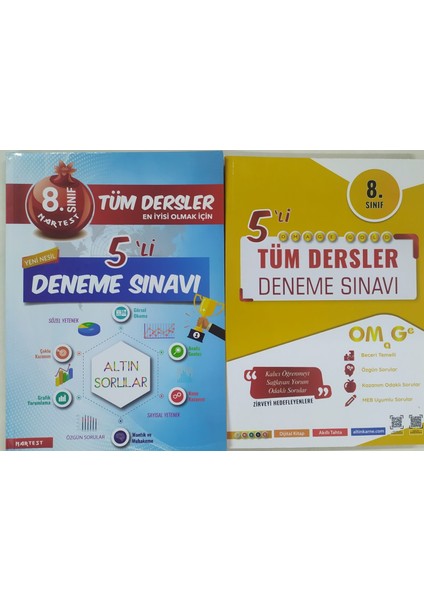 Yayınevi 8. Sınıf Nar Tüm Dersler 5'li Deneme Sınavı+5litüm Dersler Deneme