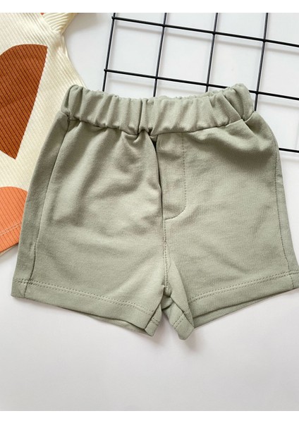 Çocuks Marka Geometrik Desenli Haki 2'li Erkek Bebek Takım modelleri