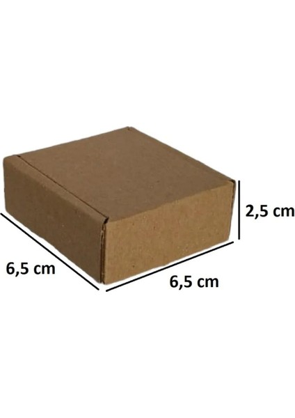 6,5x6,5x2,5cm Kilitli Kapaklı Kraft E Ticaret Kutusu -25 Adet