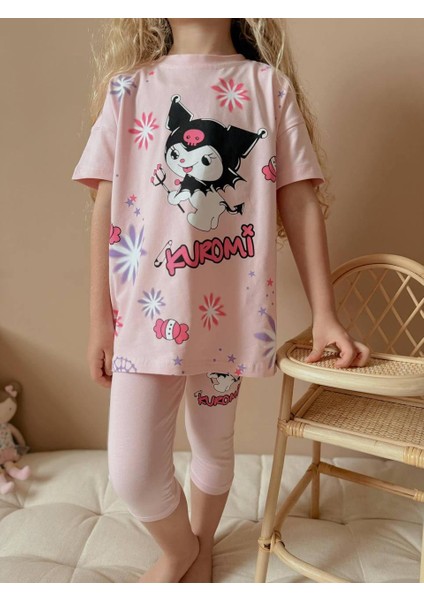 Kuromi Baskılı Taytlı Kız Çocuk Takım fiyatları
