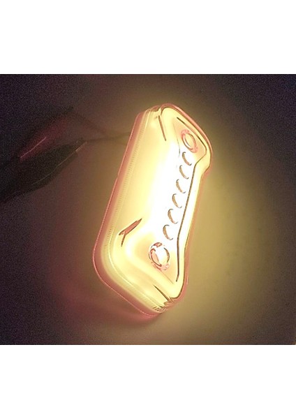 2 Adet Neon Ledli Mercekli Yan Dorse Lambası 12-24 Volt Turuncu