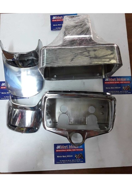 Cg Far Tası + Km Kabı Nikelaj Set Ön Arka Tozluk Krom