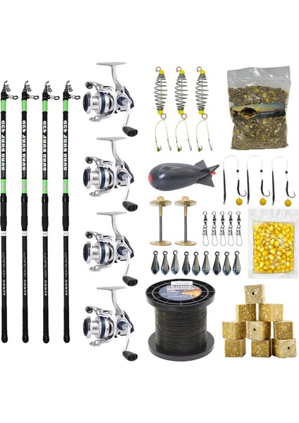 Full Çeşit 4'lü Okuma Göl Seti Kendo Suro Surf 420CM 100-200GR Olta Kamışı&okuma ARIA-5000A 1bb Olta Makinesi