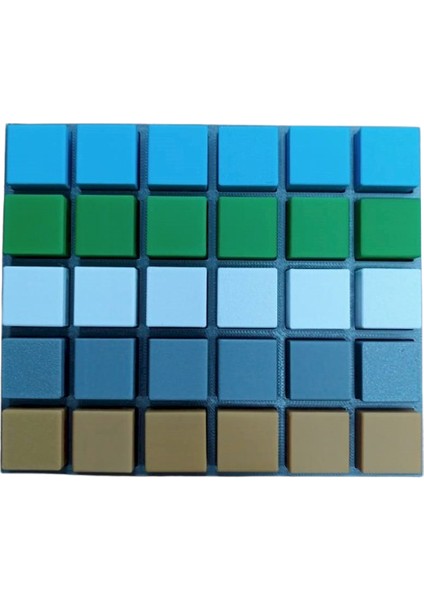 Tahtaköy 3D Renkli Küp ve Yerleştirme Tablası 20X20X20MM 30 Adet Küp ve Tablası Karışık Renk