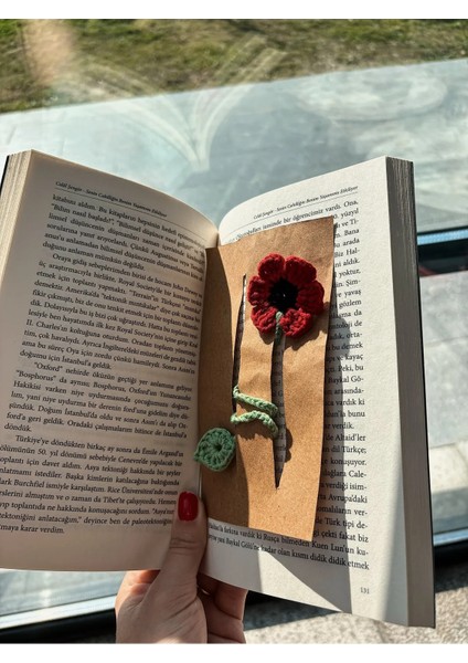 Örgü Amigurumi Çiçek Kitap Ayracı, Gelincik Kitap Ayracı fiyatları