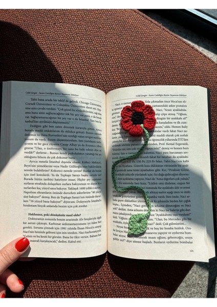 Örgü Amigurumi Çiçek Kitap Ayracı, Gelincik Kitap Ayracı fırsatları