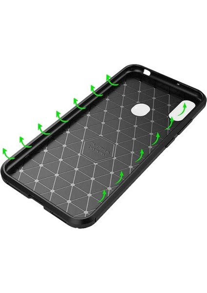 Huawei Y6S 2019 Uyumlu Karbon Desenli Negro Silikon Kılıf modelleri